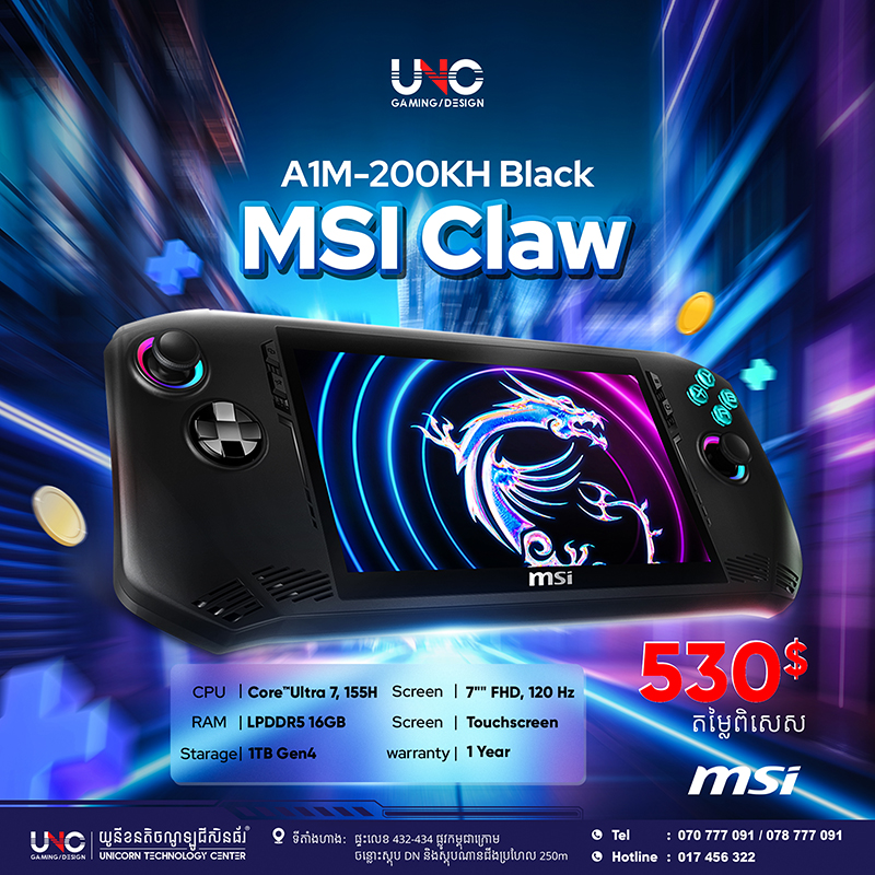 MSI Claw A1M-200Kh Black